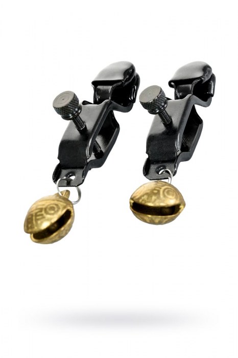 Черно-золотистые зажимы для сосков TOYFA Theatre - ToyFa - купить с доставкой в Новочебоксарске