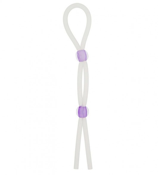 Прозрачное эрекционное кольцо-лассо SILICONE LASSO COCK RING DUAL BEADS - NMC - в Новочебоксарске купить с доставкой