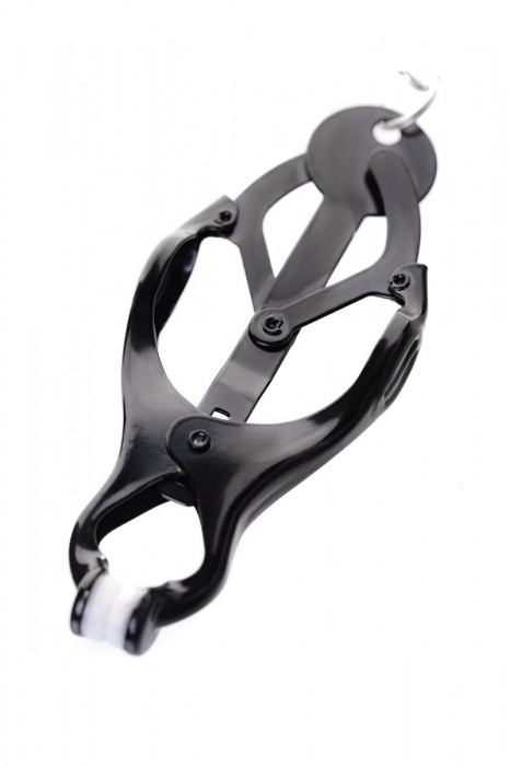 Черно-серебристые зажимы для сосков с кольцом для пениса TOYFA Metal - ToyFa - купить с доставкой в Новочебоксарске