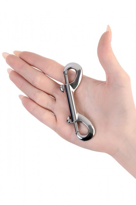 Серебристый двухсторонний карабин TOYFA Metal - ToyFa - купить с доставкой в Новочебоксарске