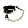 Черный ошейник с поводком из эко-кожи - БДСМ Арсенал - купить с доставкой в Новочебоксарске